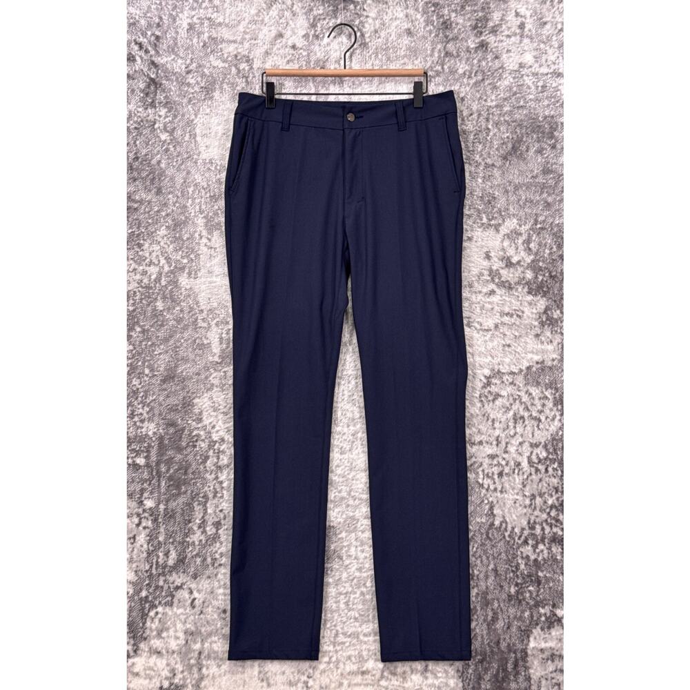 Straight Down Pants 32 x 32 Mens Slim Fit Blue Performance Fabric Chino Golf